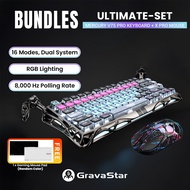 GravaStar Mercury V75 Pro 75% Hall Effect Magnetic Switch Gaming Keyboard + Mercury X Pro 8KHz Wirel