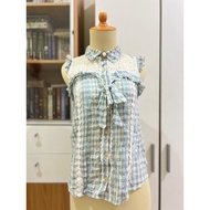 Liz Lisa Sweet Cute Gingham Blue Top Himekaji Top biru