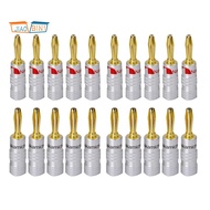 Nakamichi 20Piece Banana Plugs 24K Gold-Plated Banana Connector with Screw Lock for Audio Jack Speaker Plugs