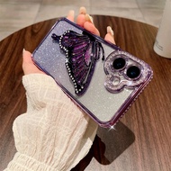 TEMU Luxury Plating Glitter Rhinestone Quicksand Clear Phone Case For Iphone 17 Air 14 15 13 12 16e 