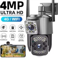4MP 4K WIFI IP Camera Dual Lens PTZ 4G SIM Card Outdoor Webcam Alarm 10X Zoom Smart Home CCTV Securi