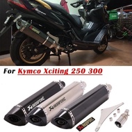 【In stock】For Kymco Xciting 250 300 250i 300i Motorcycle Exhaust Escape System Modify 570mm Muffler 