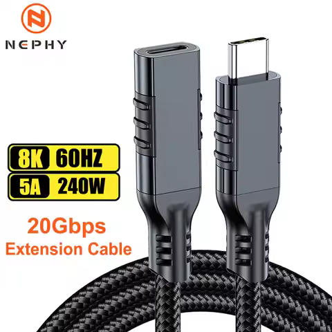 USB 3.2 Gen 2 Type C To C Extension Cable For iPhone 16 17 Pro Max MacBook 20Gbps 8K 60HZ PD 240W Da