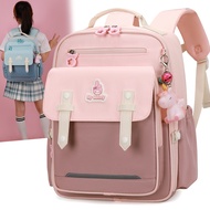 [Ready Stock] New Nylon Backpack for Boys and Girls in Grades 1-3, Cute, Lightweight, Waterproof, La