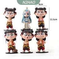 【N2HAO】 ชุด6ชิ้นของ Nezha 2 จากภาพยนตร์ชุดตุ๊กตาสะสมตัวละครในภาพยนตร์ของขวัญของเล่นสำหรับเด็ก