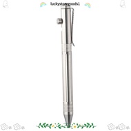 LUCKYSTOREGOODS Bolt Action Pen, Black Ink Stainless Steel Alloy Pen, Refillable Silver Signature Pe