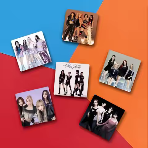 K-Kpop A-Aespa Personalized Photo Fridge Magnets Round Magnetic Refrigerator Decoration Memorial Gif