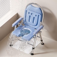 ((In stock) Elderly Toilet Portable Toilet Bath Dual-Use Elderly Household Foldable Toilet Chair Por