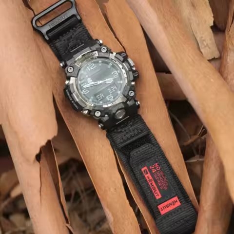 Hemsut Super Rugged Nylon Watch Band for Casio Gshock GWG-2000 GWG-2040 Replacement Straps Black ( N