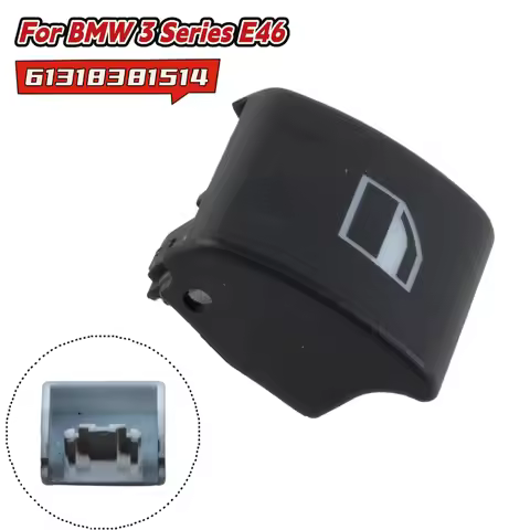 For BMW For 3 Series E46 97-20 61318381514 Glass Switch Button Cover Black Plastic Replacement Car I
