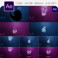 Ocean Depth LOGO Animation AE Template Hand-Painted Bubble Water Drop Cartoon Color Opening Ocean El