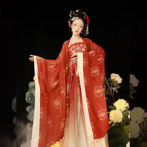 Trailing Dress Traditional Chinese Women's Hanfu Clothing Stage Outfit Cosplay Stage Wear Dance Perf