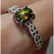 Ammolite adjustable ring