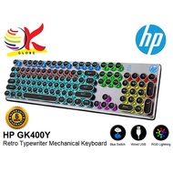 HP GK400Y RETRO TYPEWRITER WIRED RGB MECHANICAL KEYBOARD WITH RETRO ELECTROPLATED PUNK KEYCAP & META