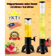 TKTT Polycarbonate Juice Tower ABS Beverage Dispenser Cocktail Tower Menara Bekas Air Tabung Air Bee