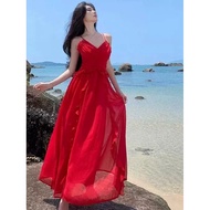 Vintage red beach maxi dress