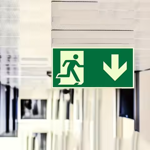 1 Luminous Exit Sign - Emergency Evacuation Safety Wall Decal, Photoluminescent Fire Evacuation Indi