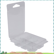 100 Packs Wax Melt Clamshells Molds Square, 6 Cavity Clear Plastic Cube Tray for Candle-Making & Soa
