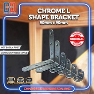 CHROME L SHAPE BRACKET/BRACKET ANGLE/SHELF BRACKET/RAK/MEJA