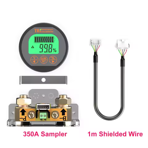 TR16H DC 8-120V 50A 100A 350A Battery Capacity Tester Waterproof Electric Vehicle Ammeter Voltmeter 