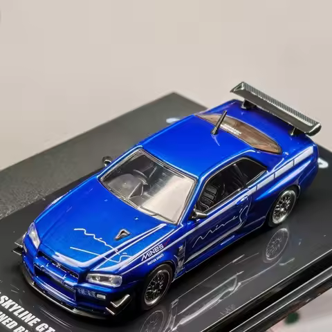INNO64 1:64 MINE‘S R34 V-SPEC Tuned by Blue Diecast Model Car