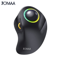 JOMAA RGB Backlit Wireless Trackball Mouse ไร้สาย 2.4G Ergonomic Rollerball Gaming Mouse สําหรับแล็ป