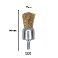 KEPALA MATA BOR TUNER SIKAT KAWAT TANGKAI SAPU KUNING KUNINGAN MINI CRIMPED WIRE CUP END BRUSH POLIS