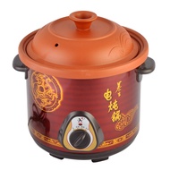 หม้อดินสีม่วงซุปเพื่อสุขภาพสตูว์ไฟฟ้าช้าร้าน No.125 1.5L/2.5L/3.5L/4.5L/เครื่องสโลว์คุกเกอร์ไฟฟ้า6L