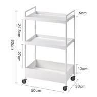 HG ชั้นวางของ3ชั้น รถเข็นเหล็ก ชั้นวางของมีล้อ IKEA รถเข็นอาหาร Rolling Cart Shelf ชั้นวางโครงเหล็ก กันสนิม เคลื่อนย้ายสะดวก