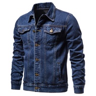 Denim Jackets 3 denim for men's middle-aged autumn casual lapel long sleeved jackets versatile top with pockets inside jiahuiqi