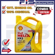 FIS Engine Oil Shell Helix HX5 15W40 4Liter lubricant For Car High Mileage Proton Wira Saga Iswara P