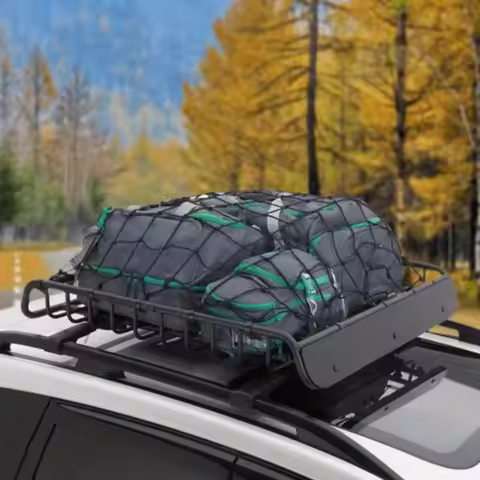 New Model Car Roof Luggage Net - 120*80cm Rope Net for SUV Roof Rack, Luggage Fixing Net Cover with 