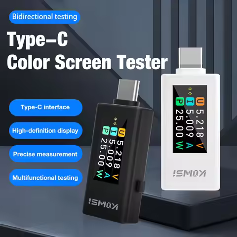 KWS-1902L Type-C Current Voltage Monitor Color Screen Voltmeter Ammeter USB Tester Fast Charging Tri
