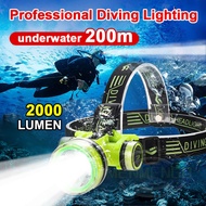 Super bright Diving Headlight Flashlight Rechargeabl Waterproof Headlamp Rechargeable LED Flashlight