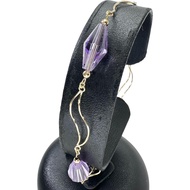 二手 18K 金紫水晶手鍊，4.8 克，19 厘米，女士款。