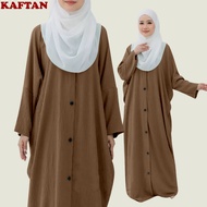 kaftan Dress Muslimah Baju Raya 2023 CEY CREPE / BAJU KELAWAR BUTTON STYLE / FREE SIZE S to 4XL
