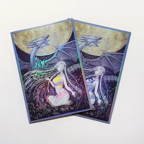 63x90mm 50PCS Holographic Card Sleeves, Anime Card Sleeves for Game Cards/ YGO Card Collection Playe