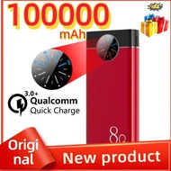 Original Powerbank 100000mAh Clock Digital Display Metal Frosted Power Bank Dual LED Light