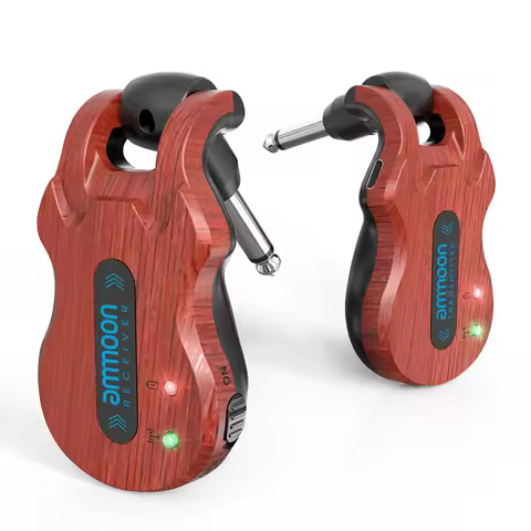 Ammoon Wireless Guitar System Audio Digital Guitar Transmitter Receiver Built-in Rechargeable Batter