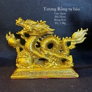 Dragon statue, Feng shui for the year of the Dragon, Dragon gathering treasure, Bronze Dragon statue