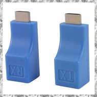 [I O J E] 2Pack  Extender, to RJ45 Converter Repeater over Cat 5E / 6 1080P Up to 30M Extender for H