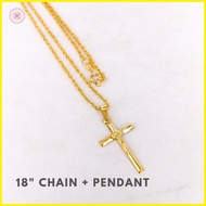 【hot sale】 COD PAWNABLE 18k Legit Original Pure Saudi Gold Cross Necklace