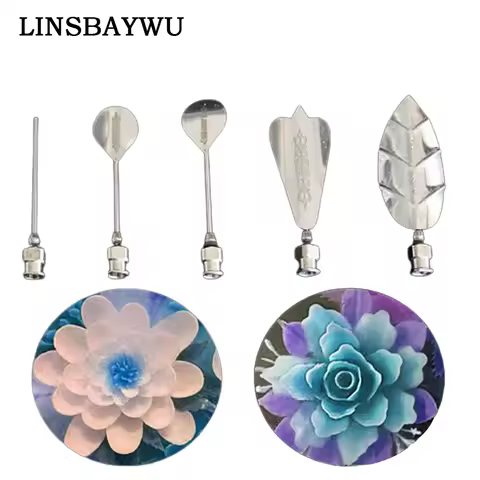 Plum Flower 5PCS/Set 3D Jelly Art Needles Tools Jelly Cake Gelatin Pudding Nozzle Syringe Set Russia