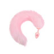 Anal Plug Fox Tail, 16 inch Pink Fluffy Tail Cat Claw Butt Plug Silicone Anal Sex Toy Cute Sexy Cosp
