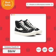COMPASS GAZELLE HIGH BLACK & WHITE SHOES