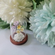 藍風鈴 glass dome 迷你玻璃罩 人手鉤織