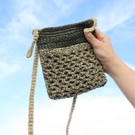 手工編織包-雙層吐司斜背袋
