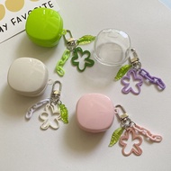For Baseus WM01 Case ins colorful flower Keychain Case Silicone Glossy TPU Bluetooth Earphone Protec