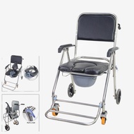 In stockNEW✆✥✷Medicus 698S / 698B Wheelchair Commode Chair Arinola Toilet with Wheels Heavy Duty Fol