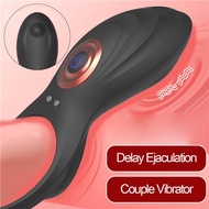 ◇✐✜Penis Vibrator With Double Ring Couple Long Lasting Erection Cock Ring Delay Ejaculation Vagina Clitoris Stimulate Ad